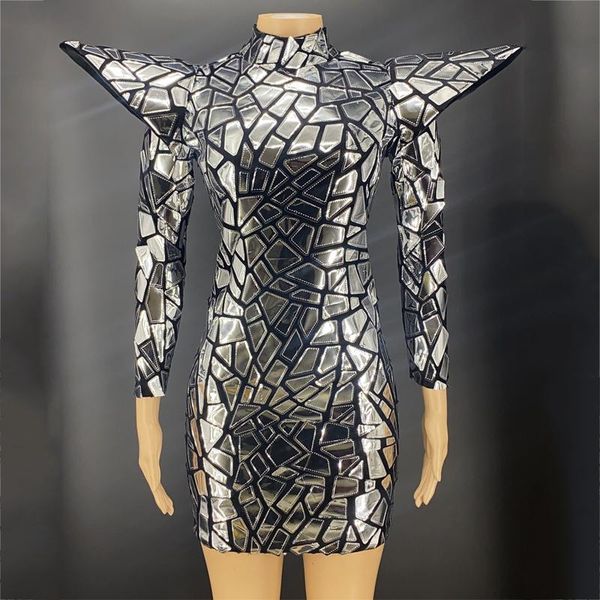 

stage wear black silver sequins dance outfit evening performance dress costume stretch party rave clothes dn10621, Black;red