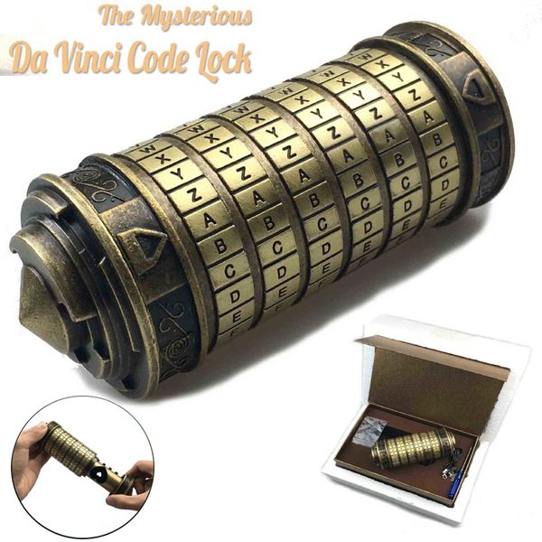 

leonardo da vinci code toys metal cryptex locks wedding gift valentine day gift letter password escape chamber props elementary education