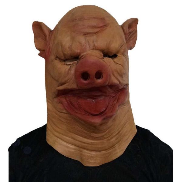 Diğer Etkinlik Partisi Yetişkin Lateks Pig Kafa Maskesi Cadılar Bayramı Korku Yamyam Hayvan Başlık Rolü Oyun Bar Cosplay Props