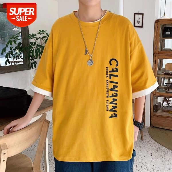 

short sleeve t shirt men's loose 2021 summer tshirt tees classic brand fashion clothes plus size m-5xl o neck #ei0c, White;black