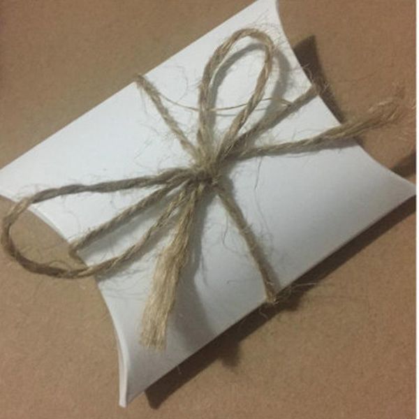 

gift wrap 50/100pcs packaging box pillow shape candy bag with rope diy wedding party baby shower favor kraft paper boxes supply