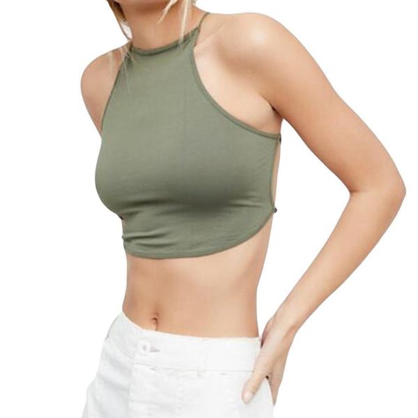 

tank women open back fashion women summer solid bandage vest cross hollow backless crop tank feminino, White