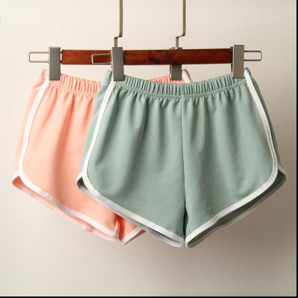 

sports summer candy color women shorts anti emptied skinny casual elastic waist beach correndo short pants, White;black