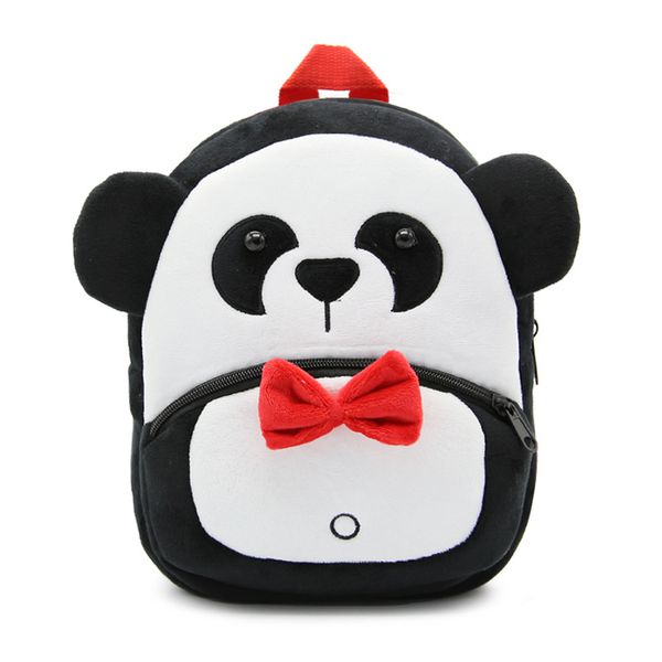 

children school backpack cartoon panda design comfortable soft plush material for toddler baby kindergarten kids snacks bag