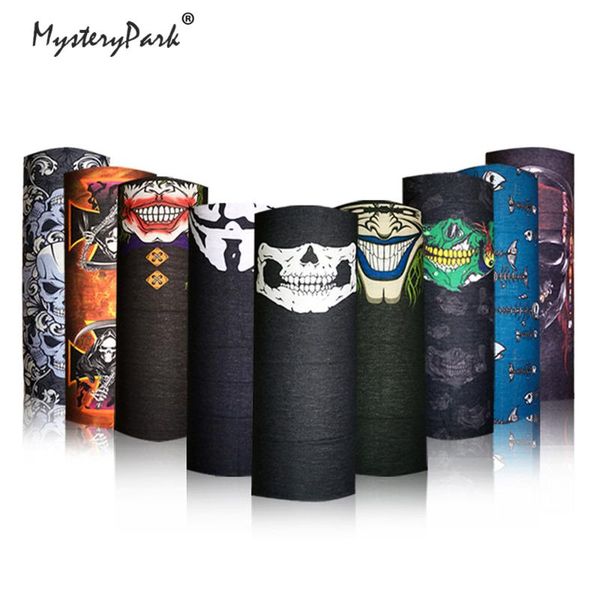 

cycling caps & masks mysterypark multifunctional uv protection magic scarf bandana seamless headband mask outdoor fishing hiking balaclava, Black