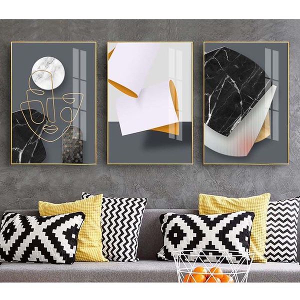 

paintings modern luxury marble texture abstract gold line poster grey wall art prints pictures canvas painting for living room home decor