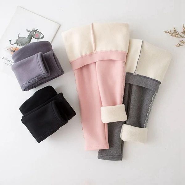 

trousers 3-11 years toddler baby winter velvet leggings pants for girls solid elestic pencil gray black pink children warm, Blue