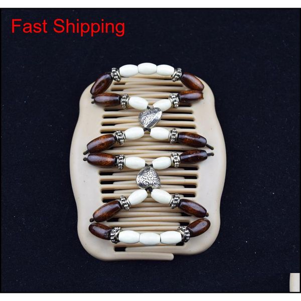 

women wooden beads hair clips mixed different styles wood magic fashion double row accessorie qyldnj luckyhat, Silver