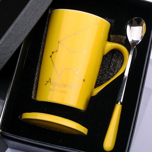 

mugs fashion coffee mug travel thermal charm ceramic spoon included with lid couple gift taza personalizada reusable cup bd50ms