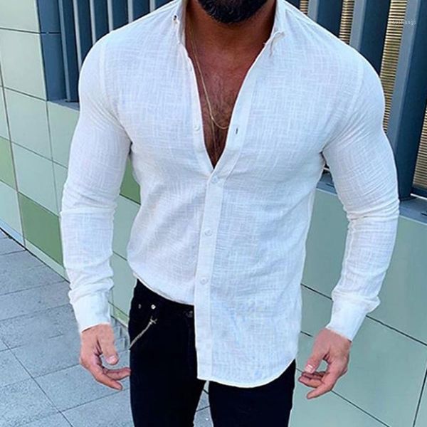 

men's casual shirts 2021 autumn leisure shirt solid long sleeve male basic fitness fashion stylish1, White;black