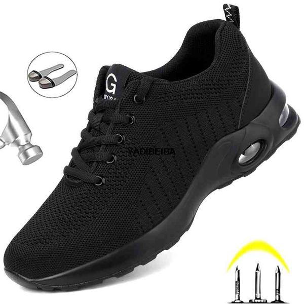 

dress shoes safety men comfort boots indestructible work fashion sneakers male security footwear pilt, Black