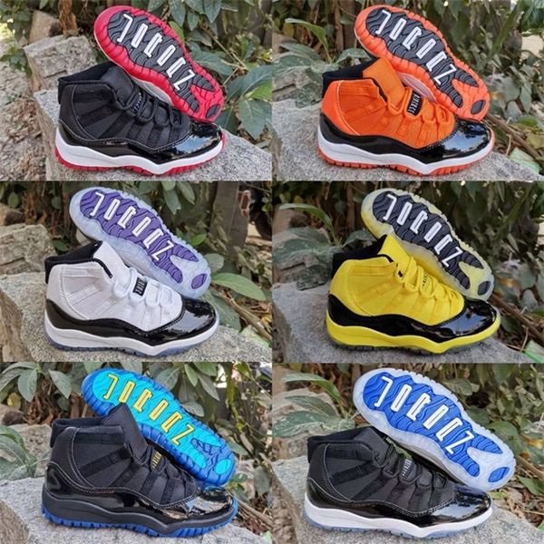 

2019 bred xi 11s kids shoes gym red infan &children toddler gamma blue concord 11 trainers boy girl retro sneakers space jam 28-35