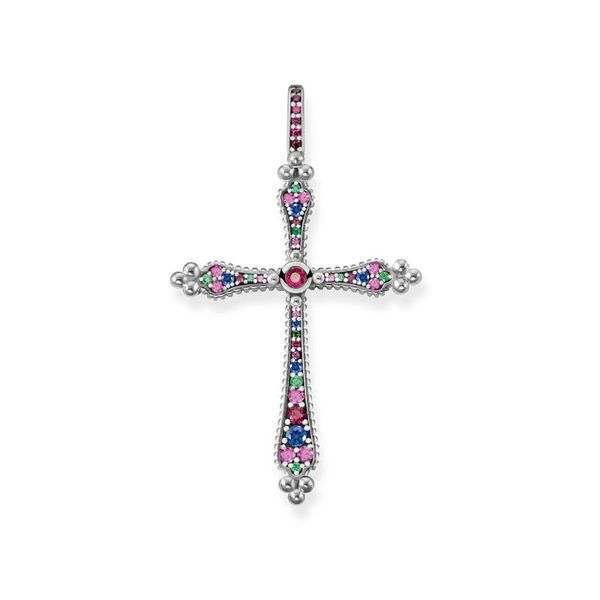 

pendants royalty colorful cz cross silver fashion diy jewelry accessories fit style link chain necklace women men 2021, Black
