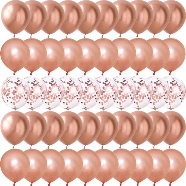 

party decoration 50pcs 10inch rose champagne gold confetti metal latex balloons halloween christmas wedding decorations globos birthday