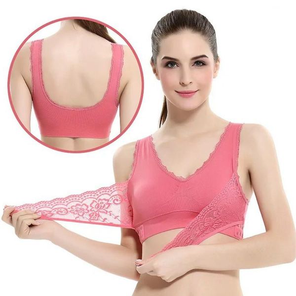 

bras -3xl women underwear lingerie lace solid color cross side buckle wireless push up breathable sleep bra, Red;black