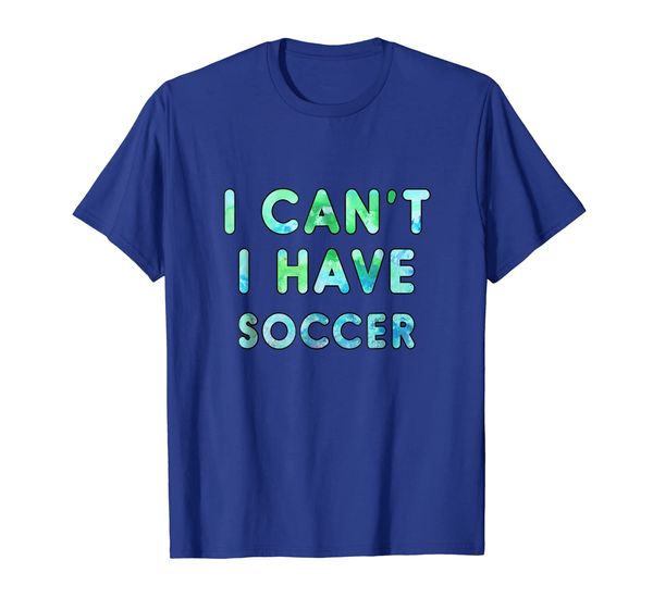 

i can't i have soccer shirt, White;black