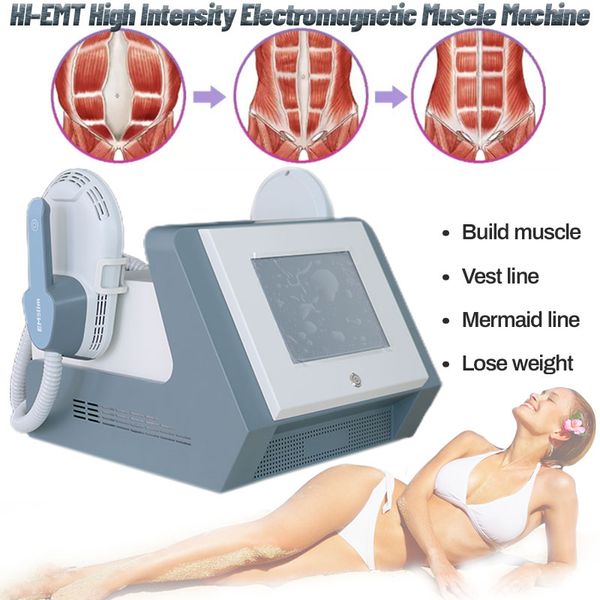 2 Griffe Körperschlankheitsmuskelaufbau elektromagnetische Muskeln stimulieren Emslim Fettverbrennungsmassagegerät