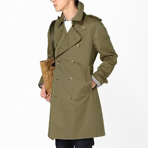 Men's Trench Coats Plus Plus Size Custom-Tailor England Дворноволосовый длинновой ловкий классический плащ в качестве подарков в качестве подарков