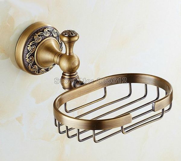 

soap dishes bathroom accessory/wall mounted basket antique brass dish holder