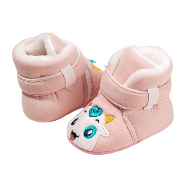 

boots winter baby boys girls shoes soft anti-slip sole cartoon animal prewalker fleece lined snow 0-18m, Black;grey