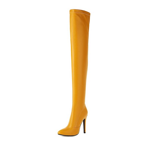 

size 33-43 women high heel boots thin heel winter shoes ladies fashion party over knee boots woman footwear, Black