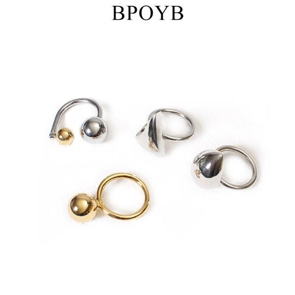 

cluster rings bpoyb 2021 personality statement gold color punk cocktail ring for women men high fashion geometry finger jewelry, Golden;silver