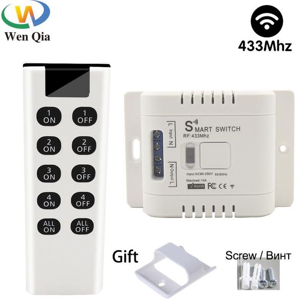 

smart home control 433mhz light switch 220v universal wireless rf onoff remote receiver module 110v 10a for lamp/led/chandelier