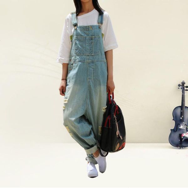 

women's jumpsuits & rompers casual womens jumpsuit nice full length denim overalls women plus size one piece outfit, Black;white