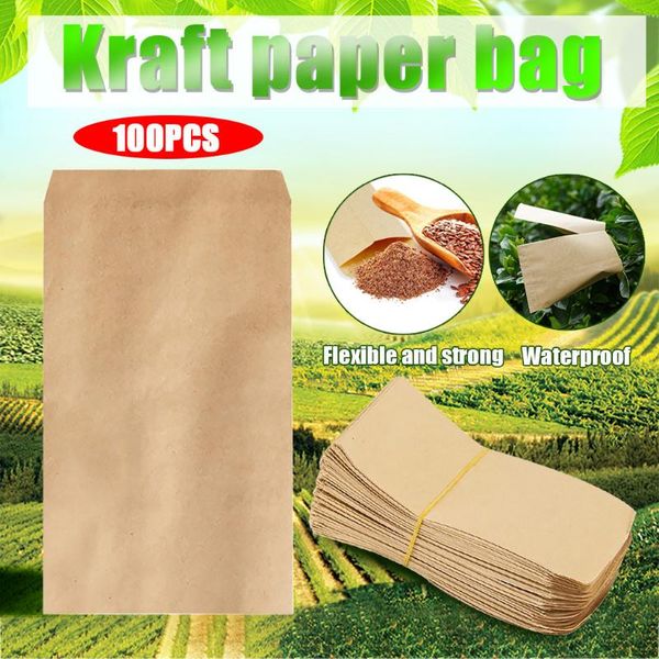 

planters & pots 100pcs kraft paper seed bag vintage pouch glue box supplies10x6cm for gift