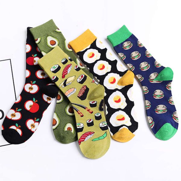 

autumn winter desserts food creative cotton socks, lovers, Black;white