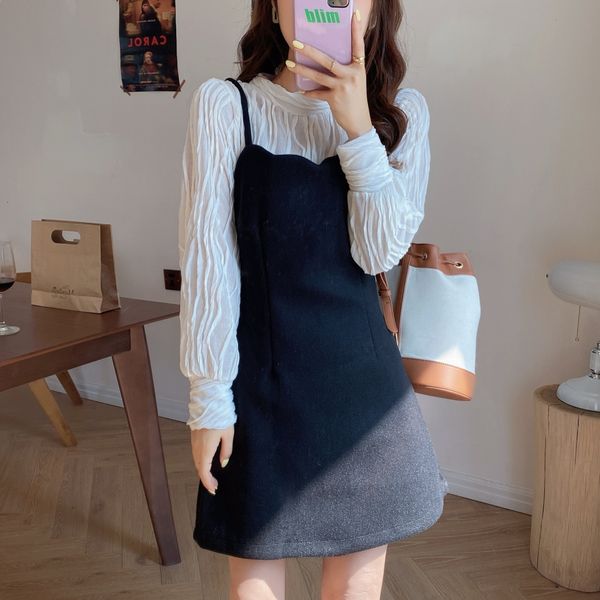 

2021 new spring autumn 2 piece suit sleeveless vintage women es female girls suits robe femme vestido sell separately o4my, Black;gray
