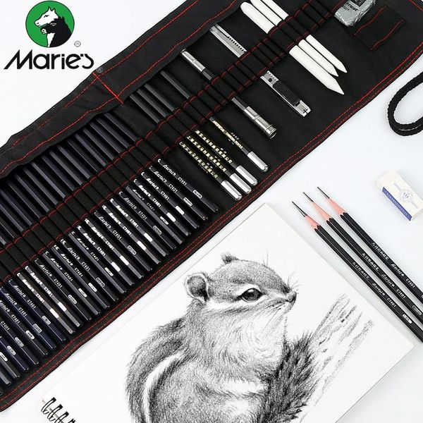 

sketch pencil set painting carbon pen tool curtain art supplies full of student learning pencils