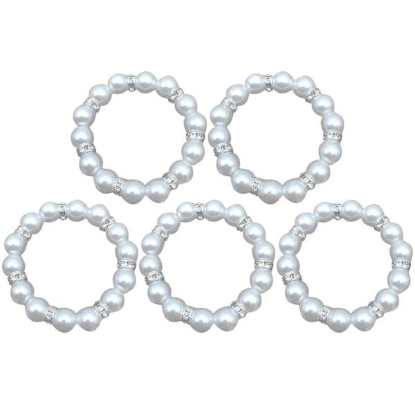 

napkin rings 5pcs imitation pearls wedding party table decoration holder