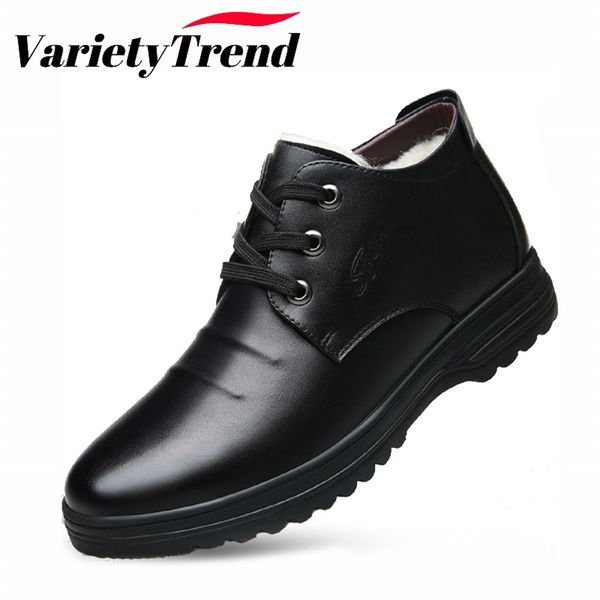 

winter men high-boots plus velvet warm cotton shoes thick-soled lace-up leather shoes botas hombre botines 211106, Black