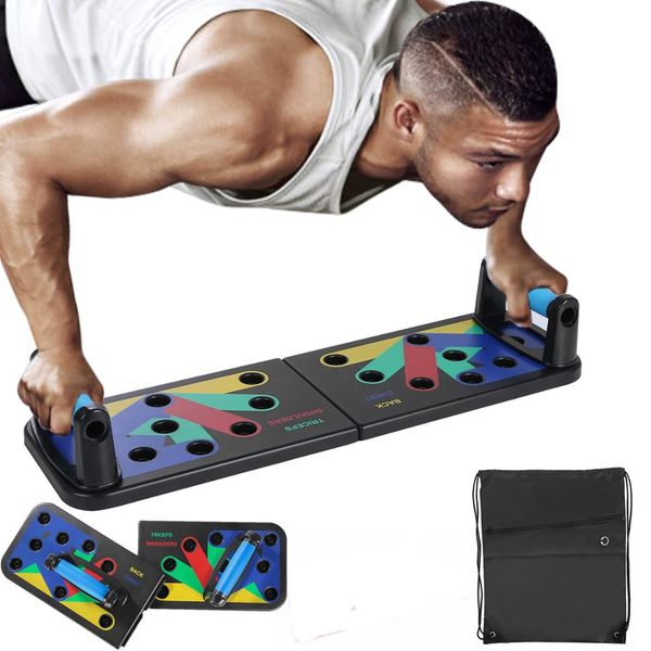 

push up board 9 in 1 body building home comprehensive fitness exercise equipment fodable adjustable push-up stands workout gym