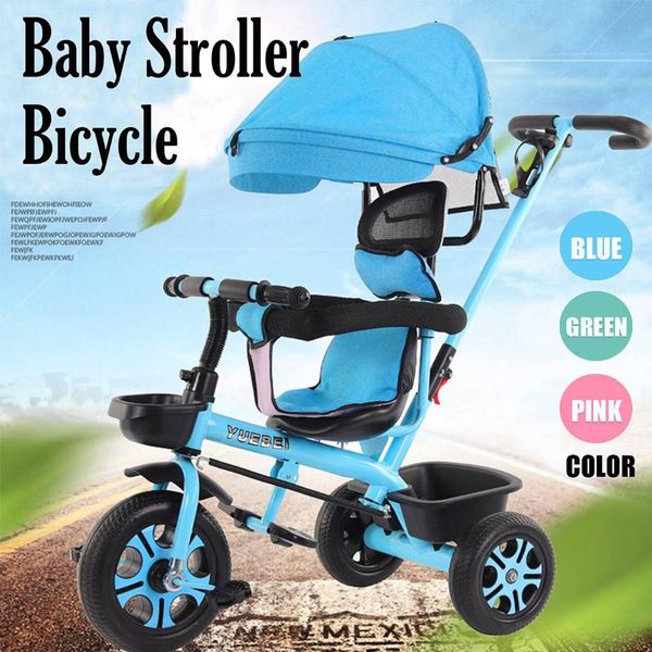 

strollers# 4 in 1 infant tricycle folding rotating seat baby stroller 3 wheel bicycle kids bike three toddler trolley