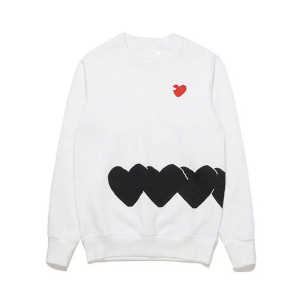 

autumn winter heart-shaped printed round neck pullover for men and women couples, Black