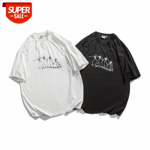 

mansclot skull letter print round neck short sleeve t-shirt men's half #bw2v, White;black