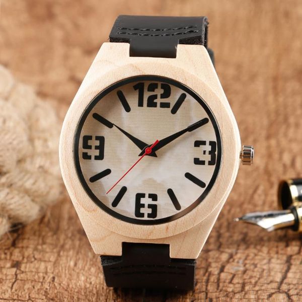 

wristwatches men wooden watch pure bamboo modern wristwatch analog sports clock man quartz black genuine leather nature wood watches for, Slivery;brown