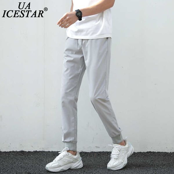 

summer pants men ultra-thin joggers sweatpants fashion casual fitness trousers breathable quick dry ice silk men's pants 210702, Black