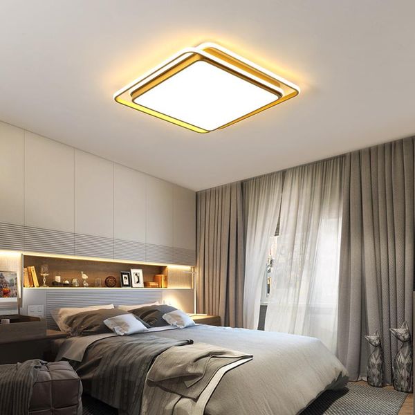 

simple modern creative personality square led ceiling lamp nordic bedroom study dining room lamp