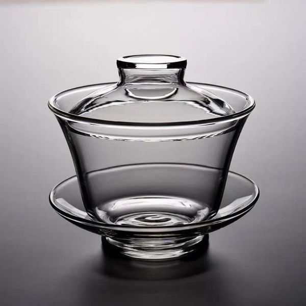 

wine glasses creative thickened glass cover bowl high temperature resistant tea dispenser large hand grip teacup set