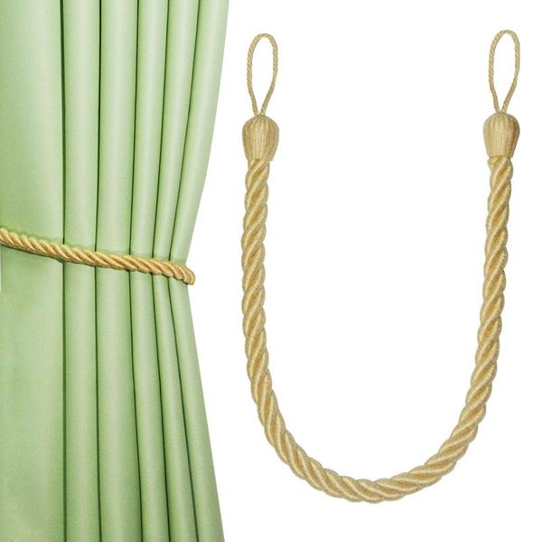 

1pc cotton curtain tieback gold weave curtains holder buckle rope curtain clip tie backs hanging belts rods room accessories