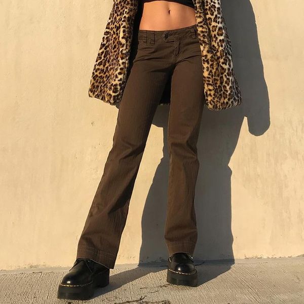 

brown vintage skinny pants women fashion casual high waisted long trousers ladies elegant chic sweatpants streetwear, Black;white
