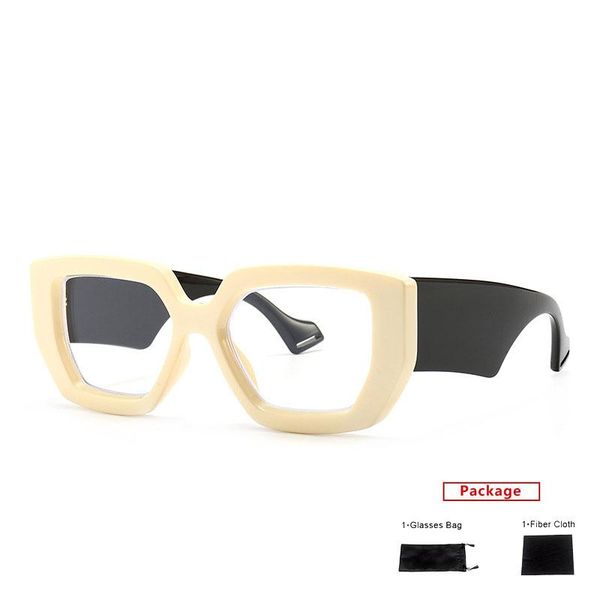 

fashion sunglasses frames mimiyou oversized square women eyewear vintage men computer optical glasses myopia eyeglasses frame brand design o, Black