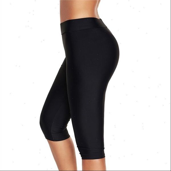 

high waist women training leggings push up fitness leggings crop wide waistband cycling short leggings workout jogging, Black