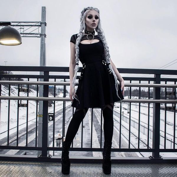 

casual dresses women high collar dress mesh printing long-sleeved slim tight autumn fashion, Black;gray