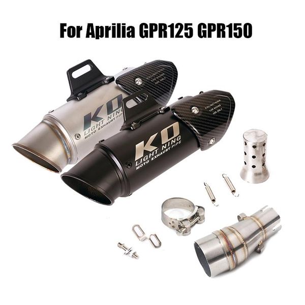 

for aprilia gpr125 gpr150 exhaust pipe mid pipe slip on 51mm muffler with db killer motorcycle escape connect tube