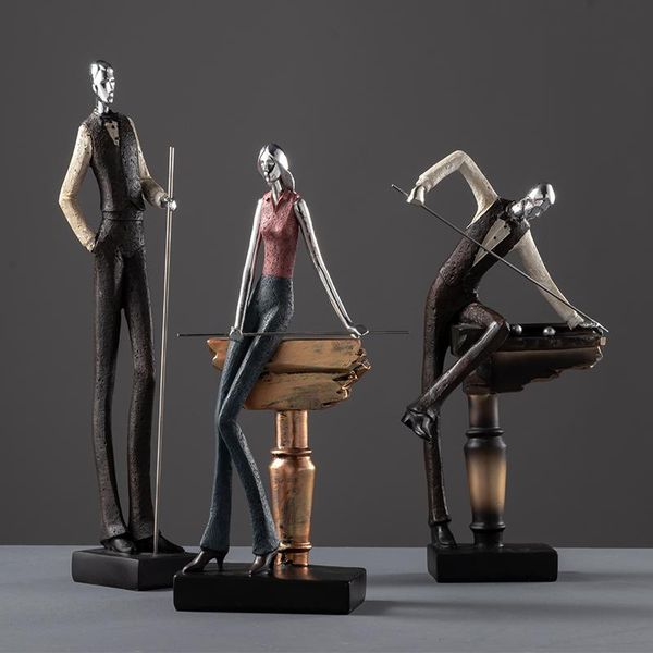 

decorative objects & figurines home decoration accessories modern snooker billiards sports figures ornaments nordic style bar office resin s