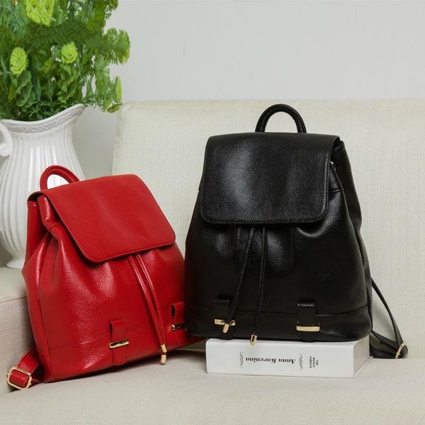 

backpack leather female bag 2021 euramerican fashion head layer cowhide package supply